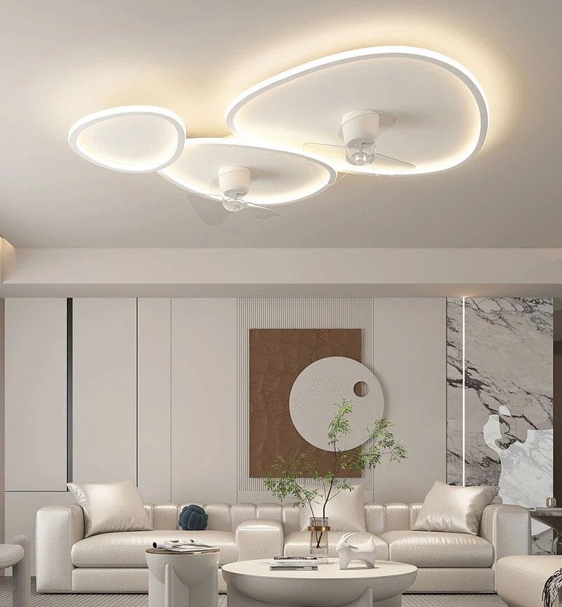 Modern Minimal Ceiling Fan Lamp Ultra thin Creative Integrated Fan Lights Suitable for Summer and Winter 220V Only