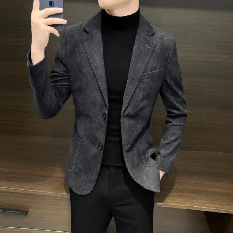 

Тонкие однобортные пальто, повседневные мужские костюмы и пиджаки, весенняя одежда, мужская одежда в корейском стиле, классическая роскошная новая куртка для мужчин
