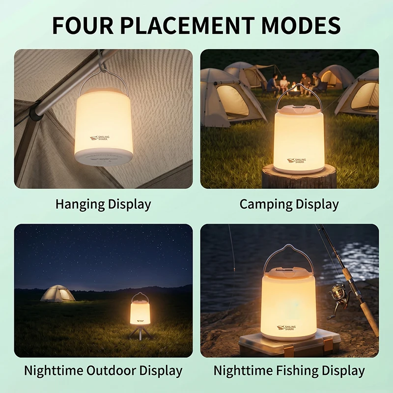 SMILING SHARK LED Rechargeable Camping Light  Tent Light 3 Mode USB Outdoor Waterproof Outage Emergency LY8223