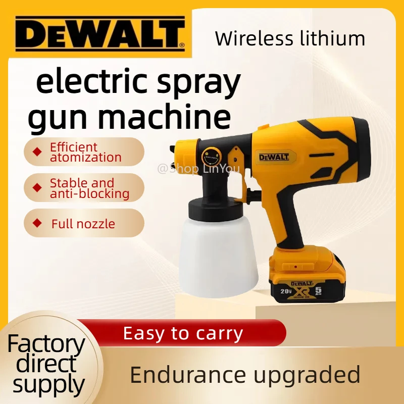 

Dewalt 800 мл беспроводной электрический пистолет-распылитель портативный распылитель краски высокая мощность авто мебельное покрытие Аэрограф для батареи Dewalt