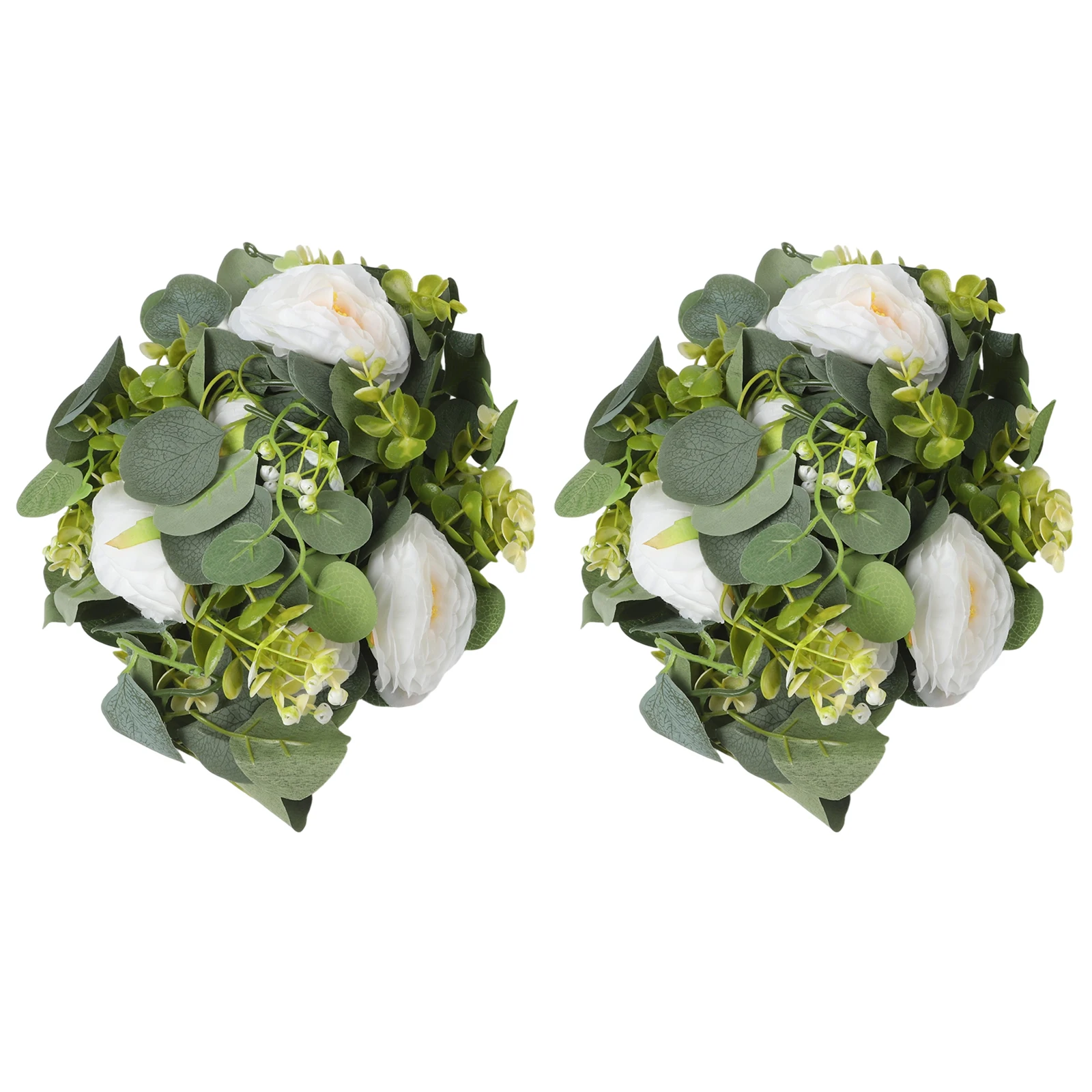 للمناسبات لديكور المنزل، ديكور زهور واقعي، عرض رف ديكور الأوكالبتوس نابض بالحياة، أوراق الشجر ذات المظهر الطبيعي #5