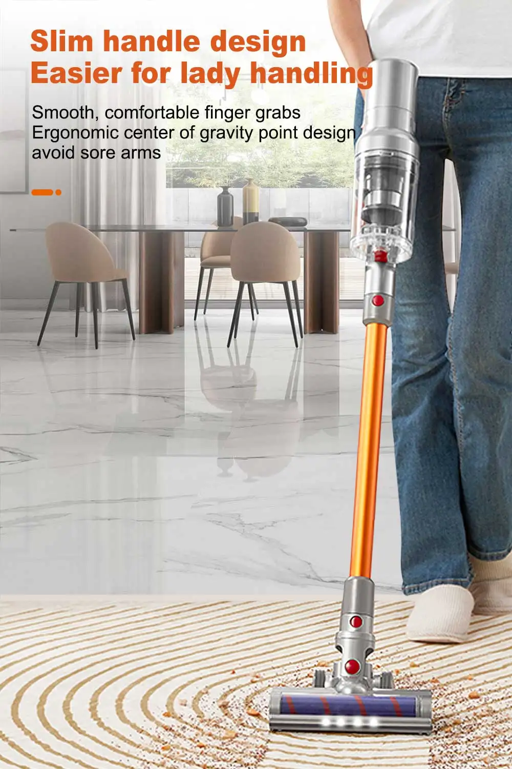 VC205 Cordless Handheld Vacuum Cleaner,27000PA,Touch Screen,Smart Dust Sensor,Auto Speed Control For Home Bed Carpet Clean