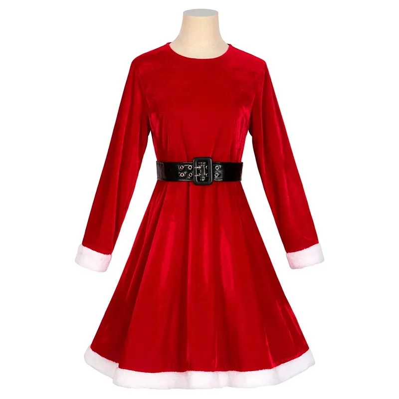 2023 yiyi Weihnachten Erwachsene Frauen Cosplay Cape Schals Santa Kostüm Rot Samt Nette Weihnachten Neue Jahr Party Kleid Weihnachten