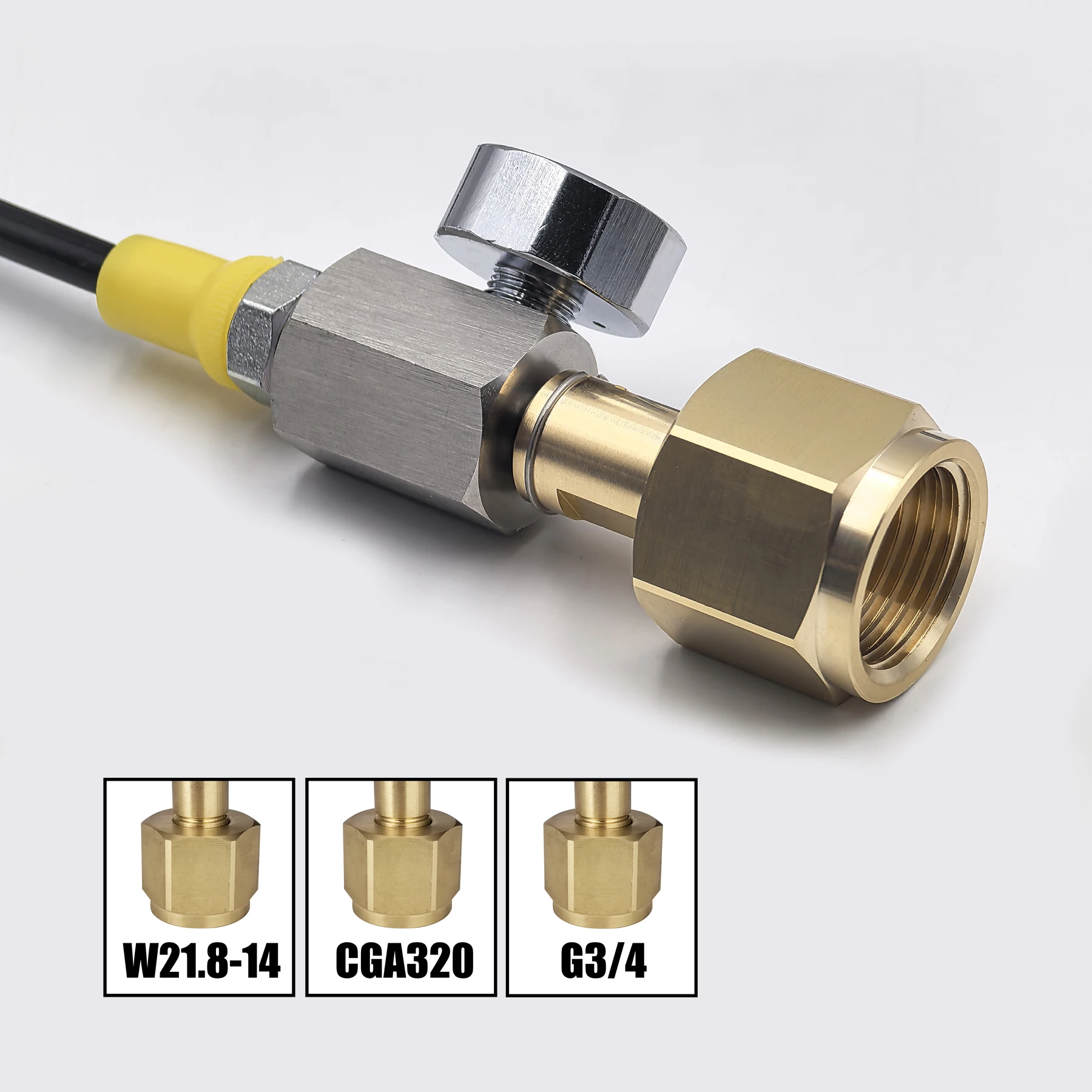 Akcesoria do wody sodowej Cylinder Stacja napełniania CO2 Adapter z wężem Adapter włączania/wyłączania W21.8-14 lub G3/4 lub CGA320 Złącze