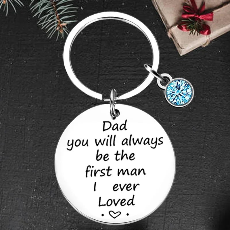 Cute Father of The Bride Keychain Pendant You Will Always Be The First Man I Ever Loved Key Chains dad Gift