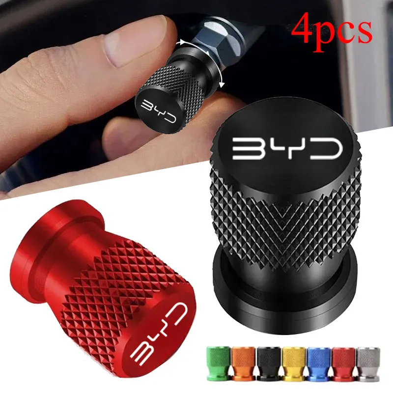 Tapas de Válvula de Aire para Neumáticos de Coche BYD ATTO con Logotipo de las Marcas 3 Song Plus Tang Han TAN Seal Dolphin Mini Seagull Shark King