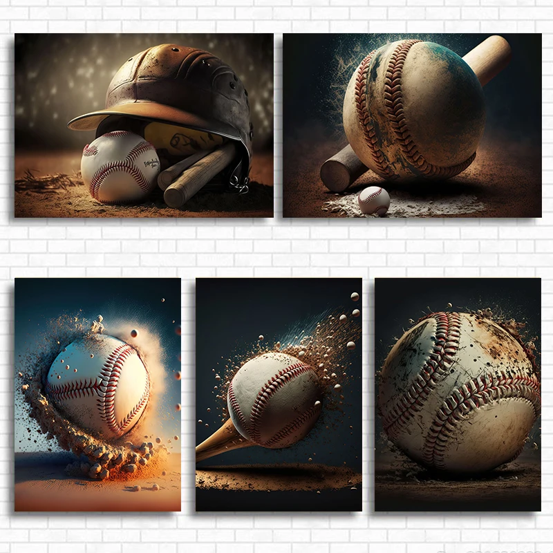 Baseball sport poster Baseball sports Ball photos high-definition sports Canvas printing posters Wall art Decoration paintings