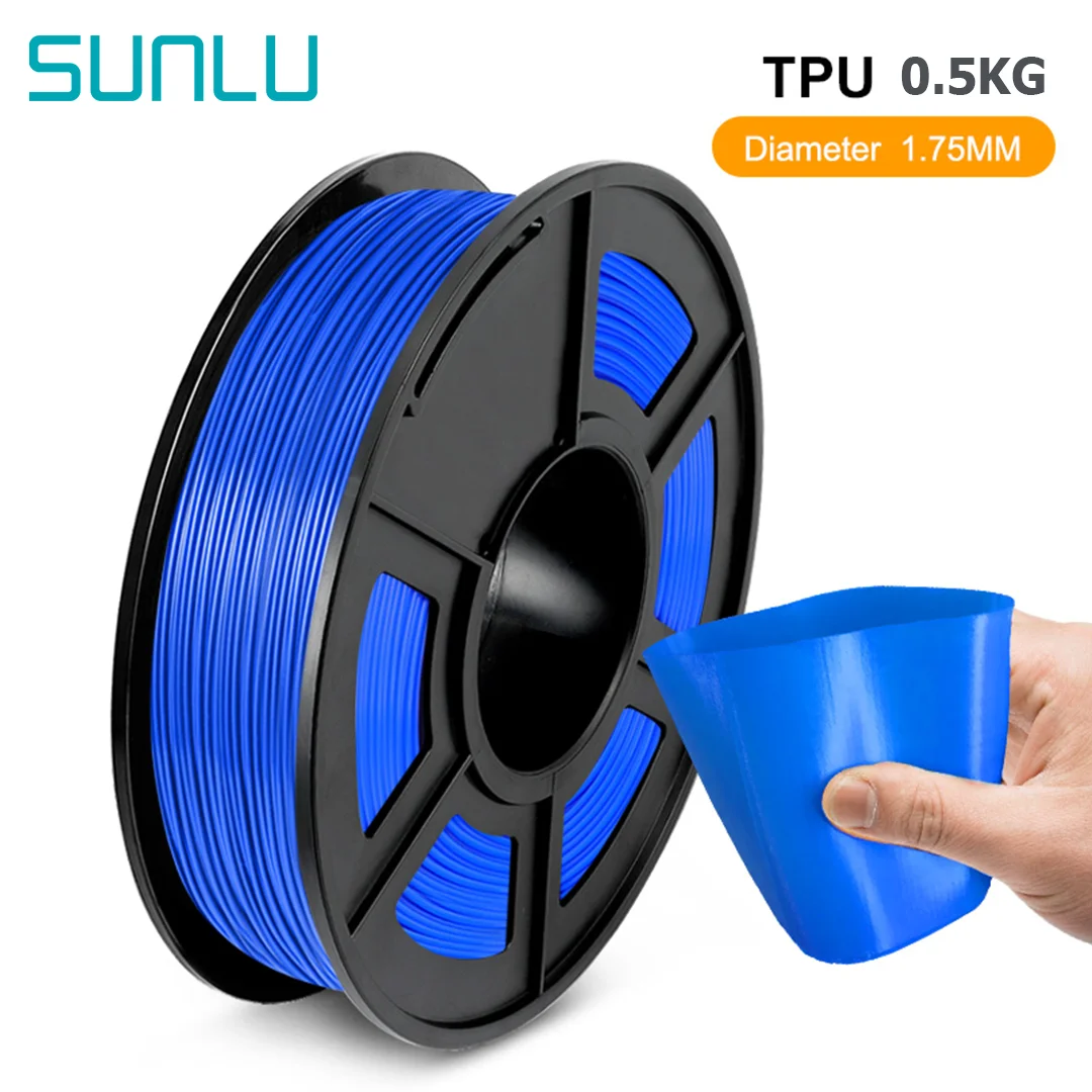 SUNLU TPU Flexible Filament For 3D Printer 1.75MM 0.5KG/Roll 3D Non-toxic Flexible Consumable For Print Children Toy And Shoes