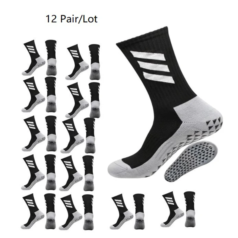 1Pair/3Pair/5Pair/6Pair/10Pair/12Pair of New Football Socks Men Women Sports Socks Non-slip Grip Soccer Baseball Sport Yoga Sock