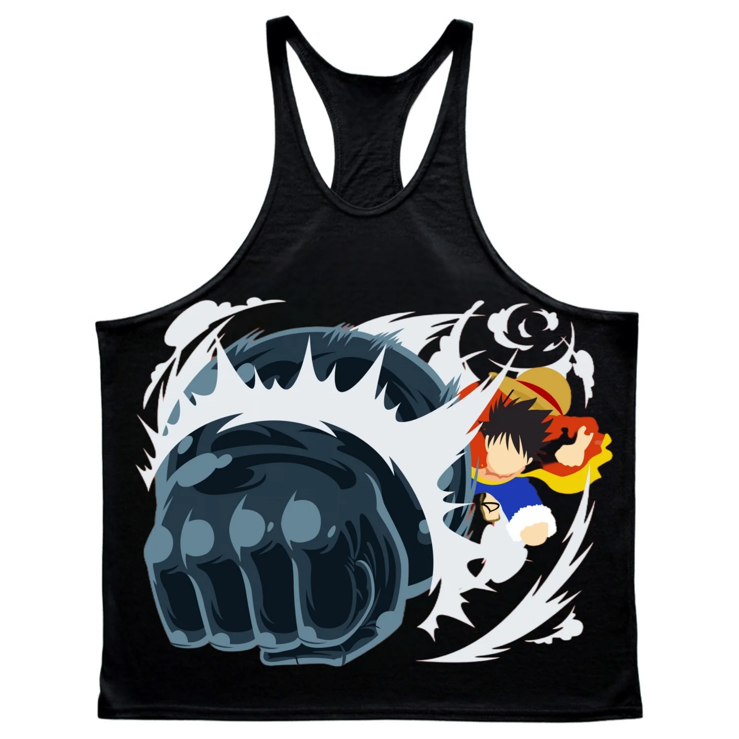 Uma peça masculina verão tanktop colete de algodão anime japonês gráfico masculino roupas de ginástica fitness camisa muscular sem mangas moletom