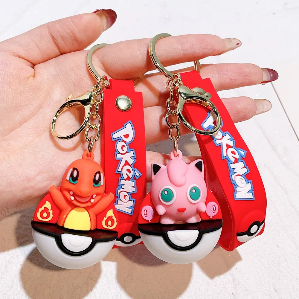 Pokemon Keychain Pikachu Squirtle Jigglypuff Bulbasaur Psyduck Pendant Creative Car Bag Pendant Christmas Halloween BirthdayGift