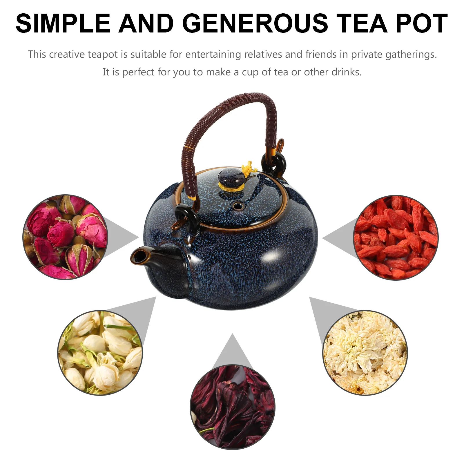 

Ceramic Teapot Unique Design Hot Tea Kettle Proof Material Ideal for Private Gatherings 2 Cup Teapot