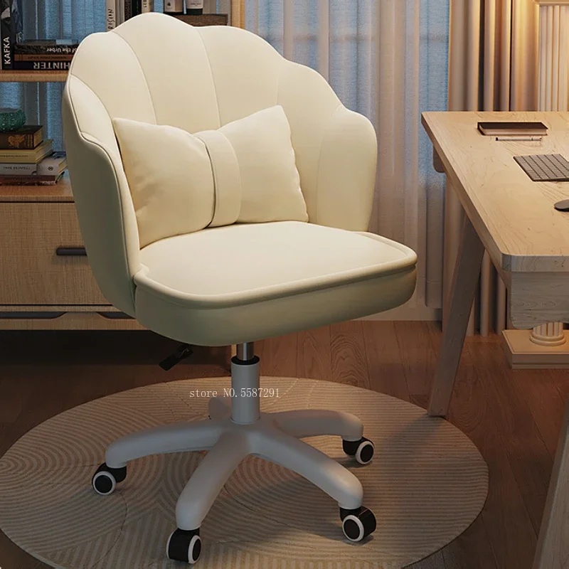 

Bedroom Dormitory Computer Chair Home Office 360° Swivel Lift Chair Handrail Back Writing Desk Chair Dressing Stool Makeup