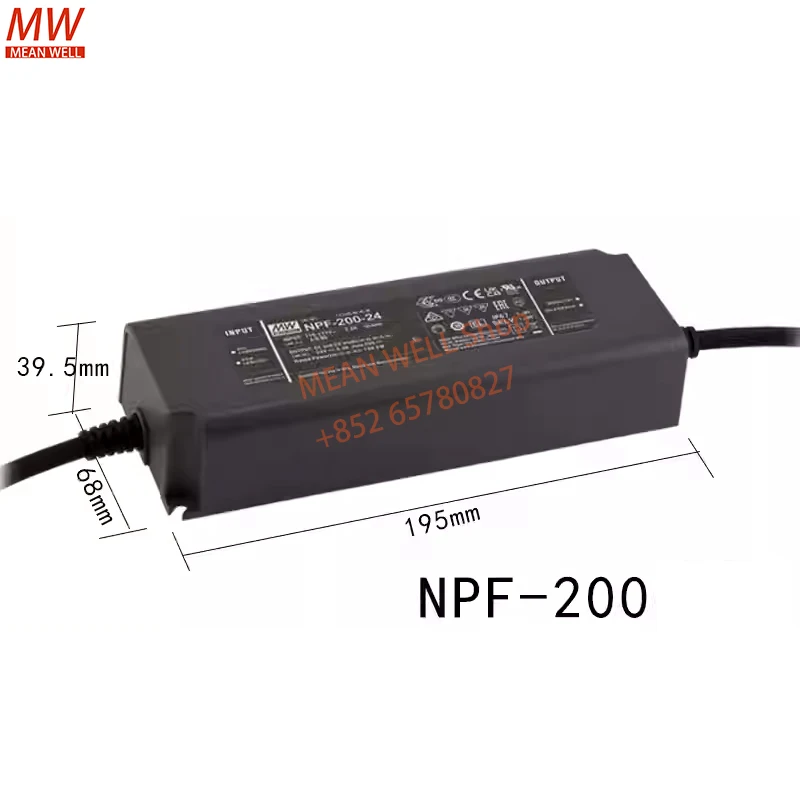 MEAN WELL Waterproof Power Supply NFP-200-12V24V36V42V48V54V 200W Constant Voltage + Constant Current LED Driver NPF-200-24