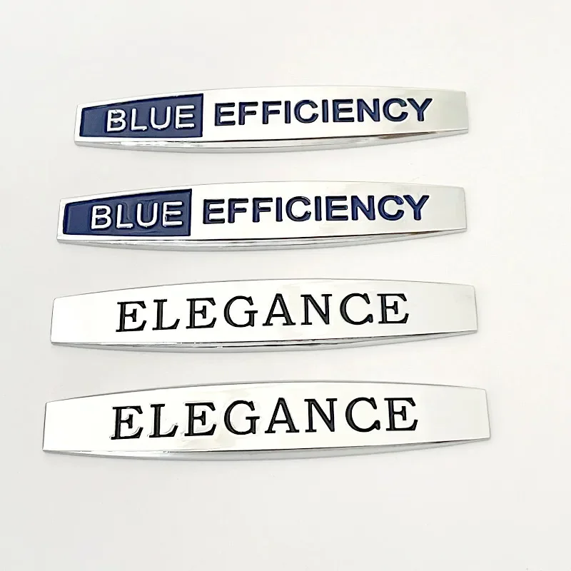 1Pair 3D Metal Car Front Side Fender Emblem Badge Decal Accessories For Blue Efficiency Mercedes W204 C200 E200 Elegance Sticker