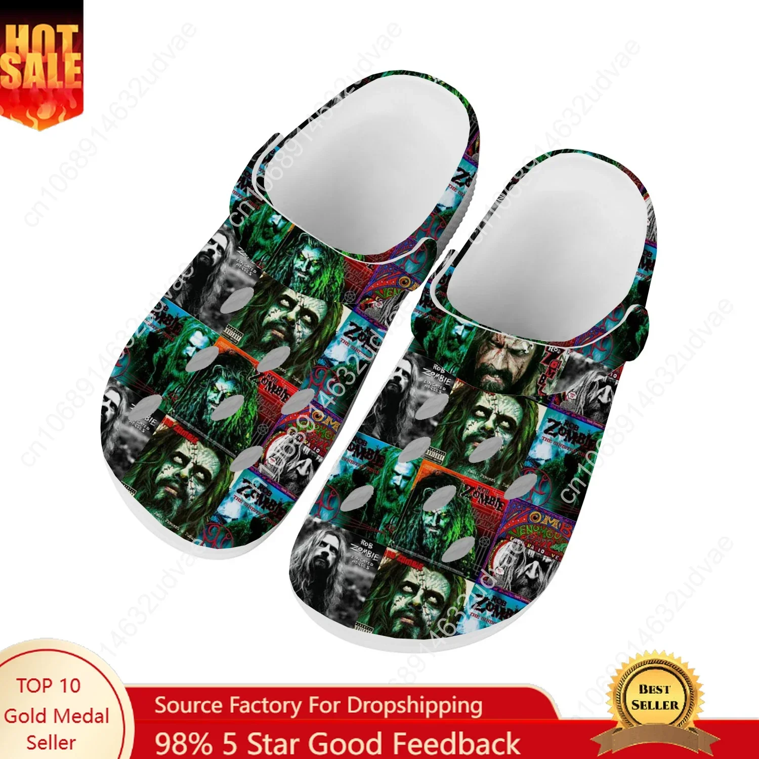 

Rob Zombie Water Shoes Mens Womens Comfortable Fashion Home Garden Clogs Customizd Sandals Beach Breathable Hole Slippers