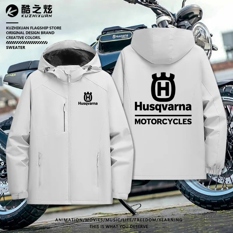 Husqvarna Motorcycle Team Fleece Lined Jacket Riding Gear Autumn Winter Men's Clothing Motorcycle Riding Coat Windproof Outer...