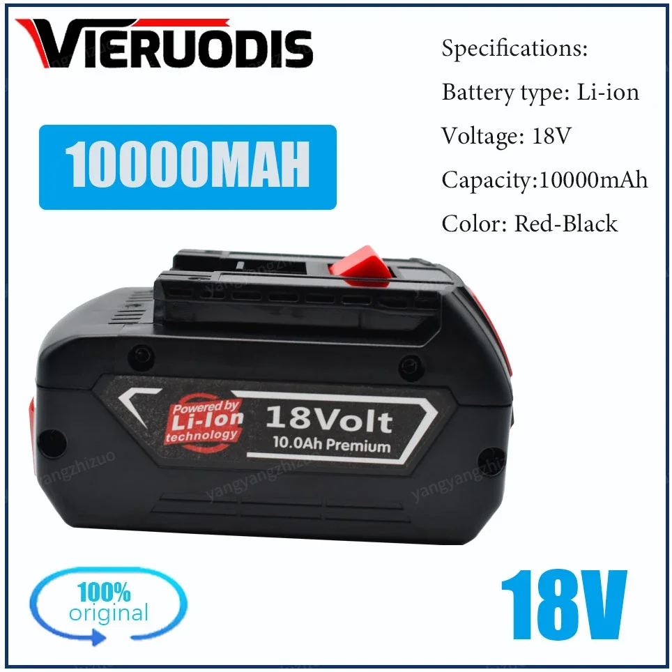 

For Bosch 18V 10.0AH Professional Lithium Battery Rechargeable Power Tool Battery for Bosch BAT609 BAT609G BAT618 BAT618G