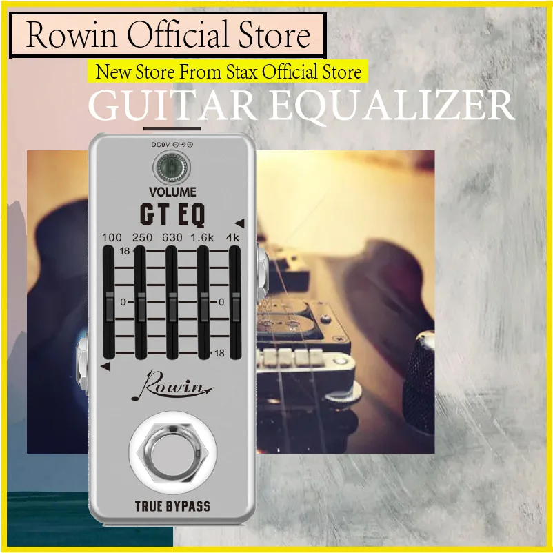 Rowin LEF-317A Guitar Equalizer Pedal 5-band Parametric EQ Guitar Effect Pedal Frequency Compensator ±18dB Range for Mini Size