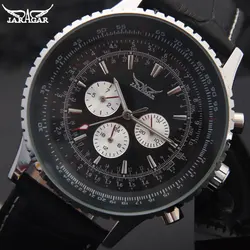 Jaragar Pilot Watch Military Mens Watches Top Brand Luxury Leather Strap Cool Male Clock Chronograph Montre Homme Relogios Gift