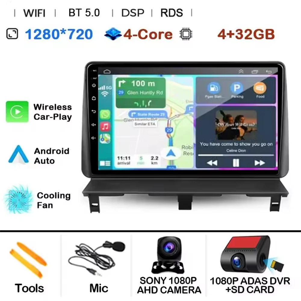 Android 15 autoradio multimediaspeler GPS DSP voor Peugeot Partner 1 2002 - 2008 Partner Origin 1 2008 - 2011 met Carplay