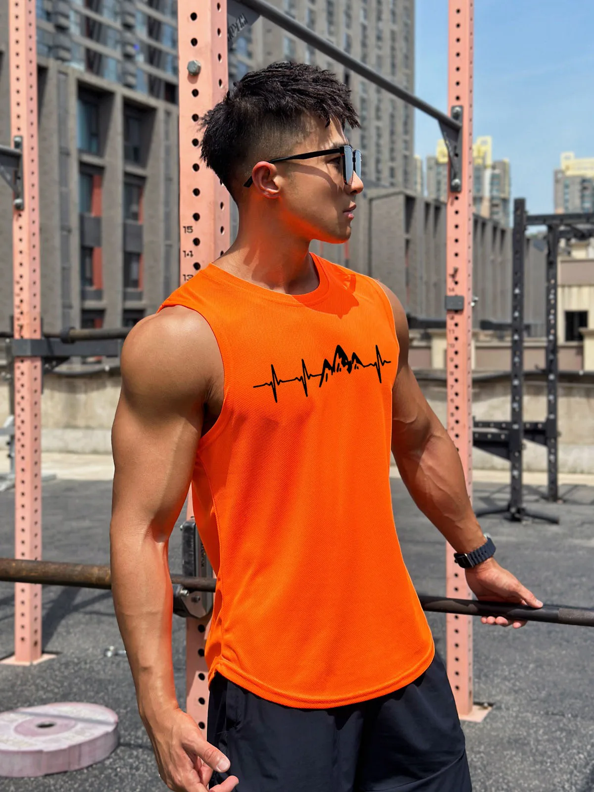 

Лидер продаж, мужской жилет для фитнеса из ледяного шелка, мужской дышащий быстросохнущий жилет без рукавов, влагоотводящий спортивный топ, новинка лета