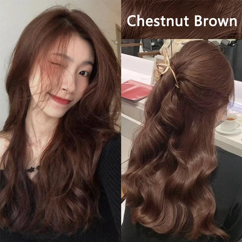 Natural Dye Shampoo For Hair Chestnut Brown Champu Para Cubrir Canas Professional Gray Hair Repairing Woman White Hair Cover20ml