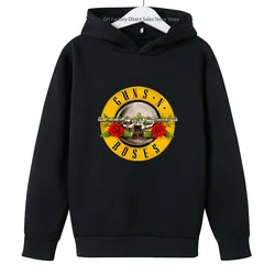 Kids Famous Rock Band Print Spring Autumn Leisure Hooded Sweatshirts 2-13 Years Boys Girls Casual Outfits Children Top Clothes