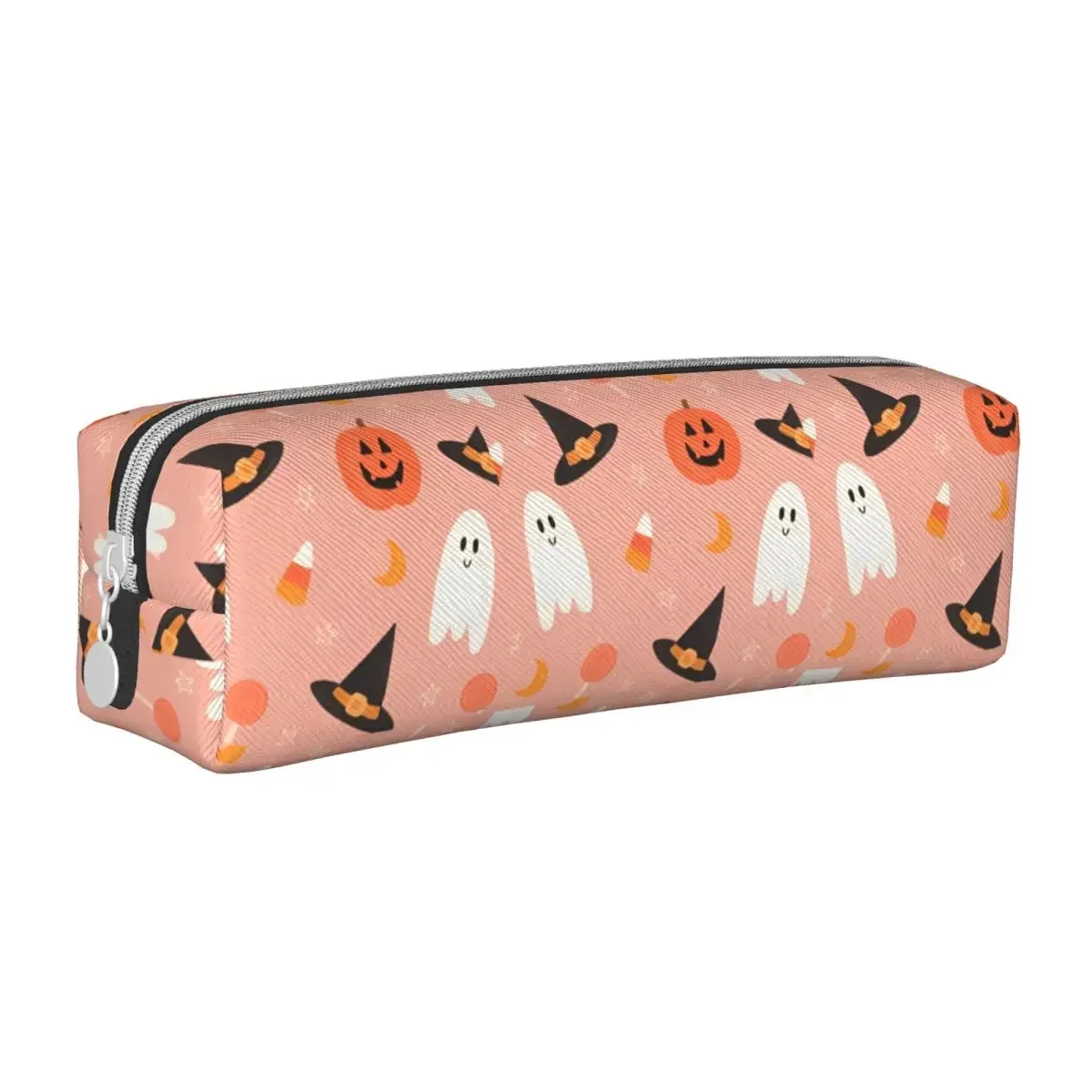 Halloween abóboras fantasmas lápis casos bonito caneta titular saco para estudante grande armazenamento material escolar zíper pencilcases