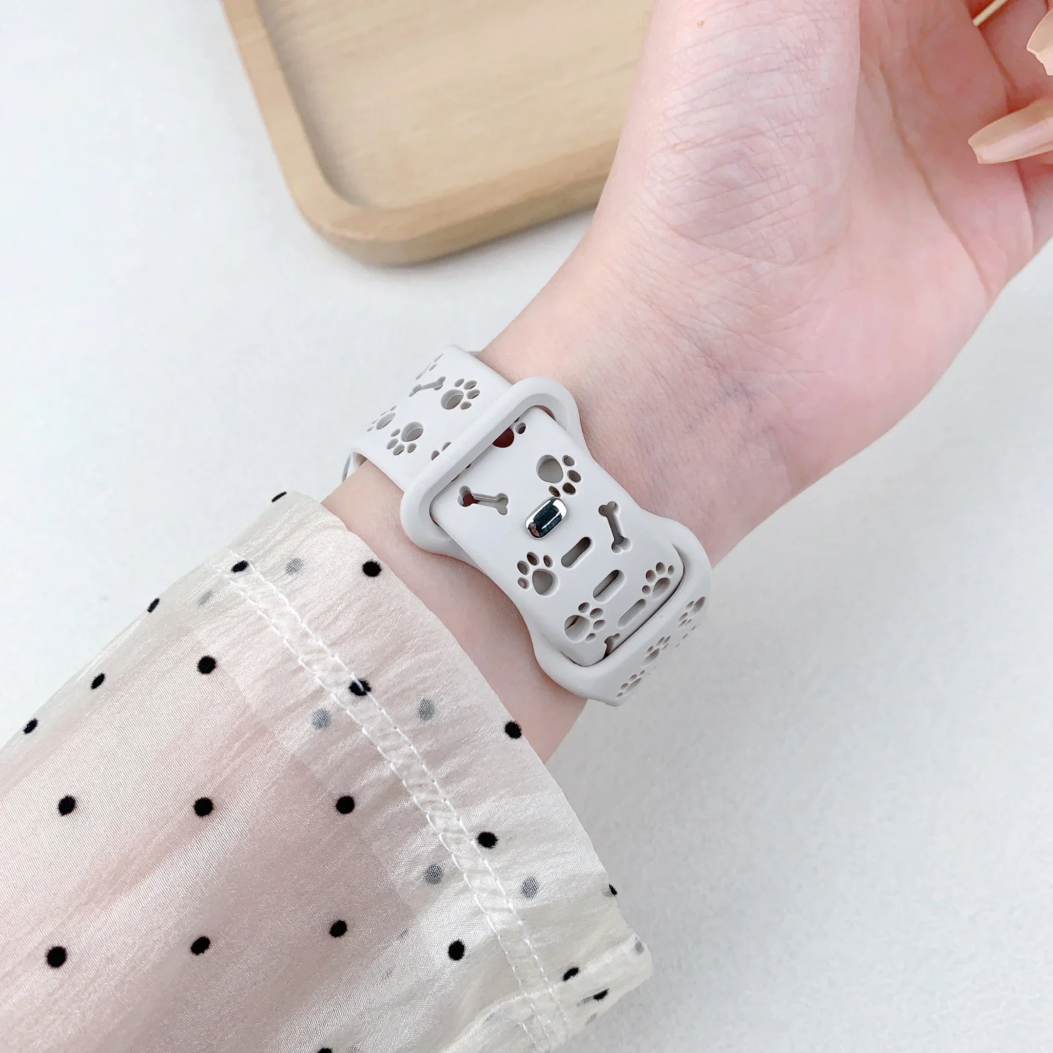 애플 워치 밴드용 강아지 발바닥 실리콘 스트랩 49mm 46mm 45mm 44mm 41mm 40mm 38mm 시리즈 11 10 9 8 7 6 5 4 3 SE Ultra3용 팔찌