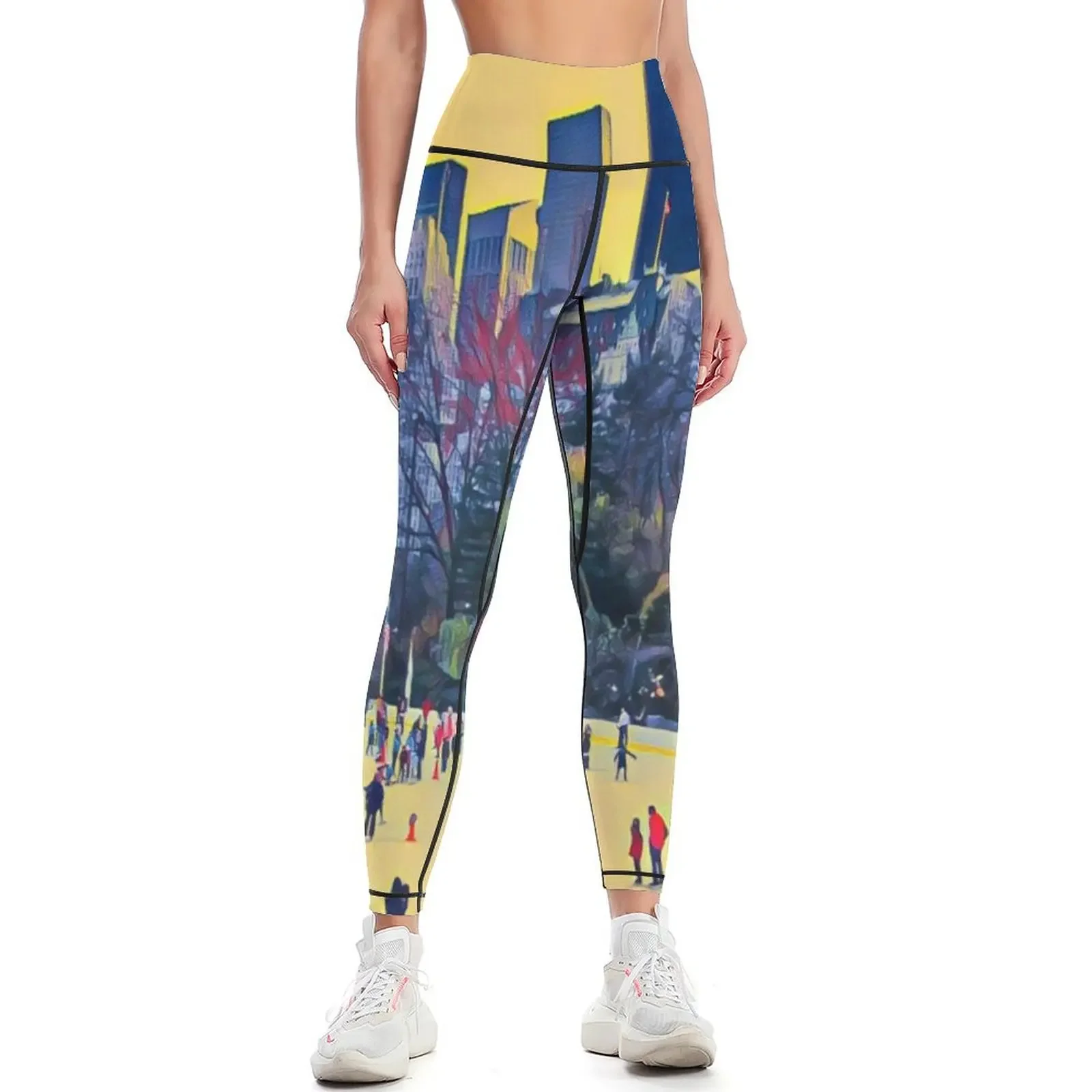 

Winter in Central Park Leggings push up legging Clothing fitness jogging pants Women's tights Womens Leggings