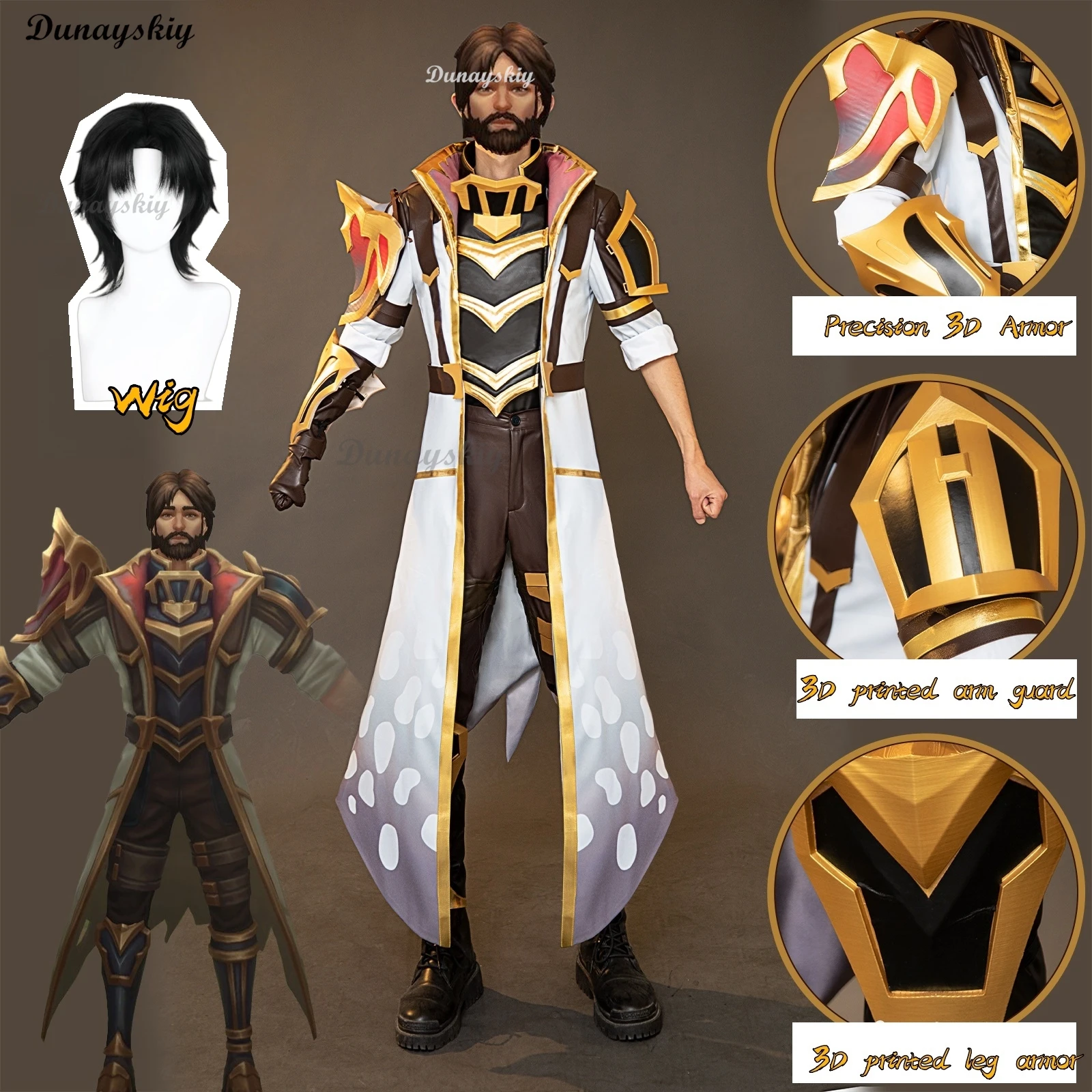 Arcane Season 2 Jayce LOL Cosplay Wig Jayce survivor Costume Handsome AArmor Accessories Props Complete Uniform Party Customized