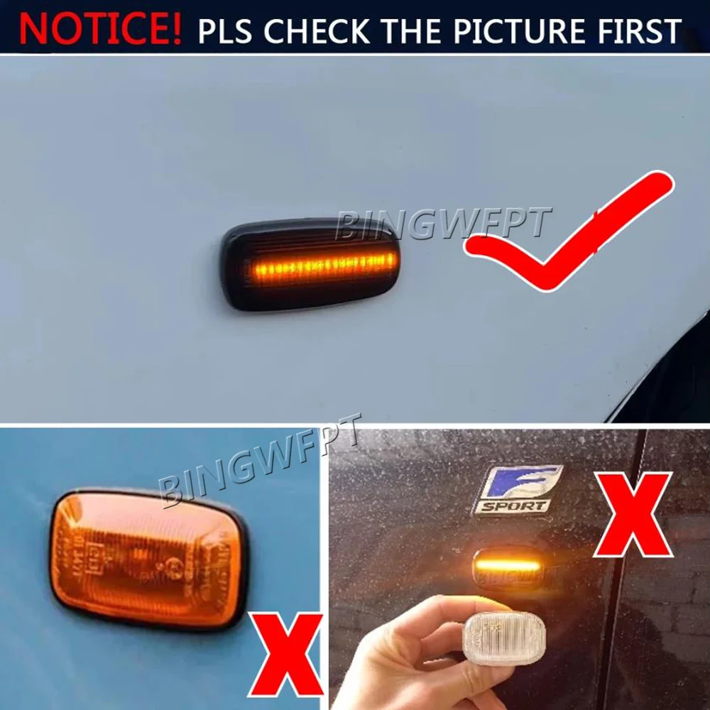 2PCS For Toyota Prius Kluger Wish Land Cruiser 200 Prado 120 RAV4 Altezza Lexus IS300 LED Side Marker Light Turn Signal Lamp