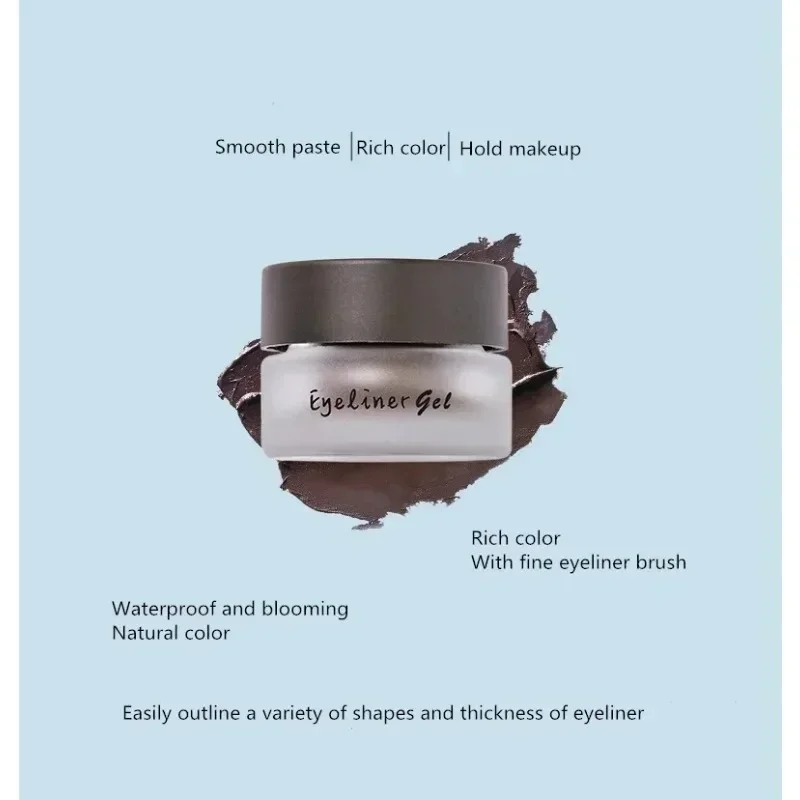 Judydoll Eyeliner Cream Black Brown Quick Dry Long-Lasting Eye Liner with Brush Waterproof Smoothing Non-smudge Makeup Cosmetics view 4