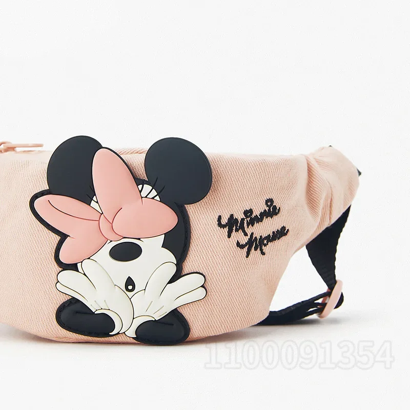 Disney Minnie New Girls' Waist Bag Cartoon Cute Girls' Chest Bag High Quality Luxury Brand 3D Fashion Girls' Crossbody Bag