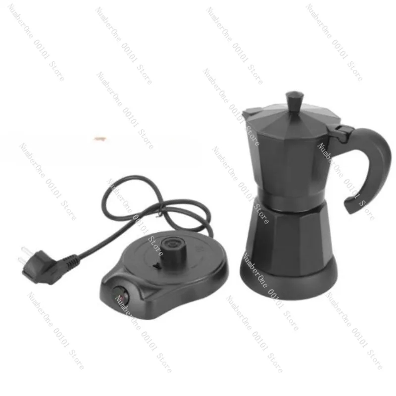 

Electric mocha espresso machine European plug-in black coffee pot for 6 people