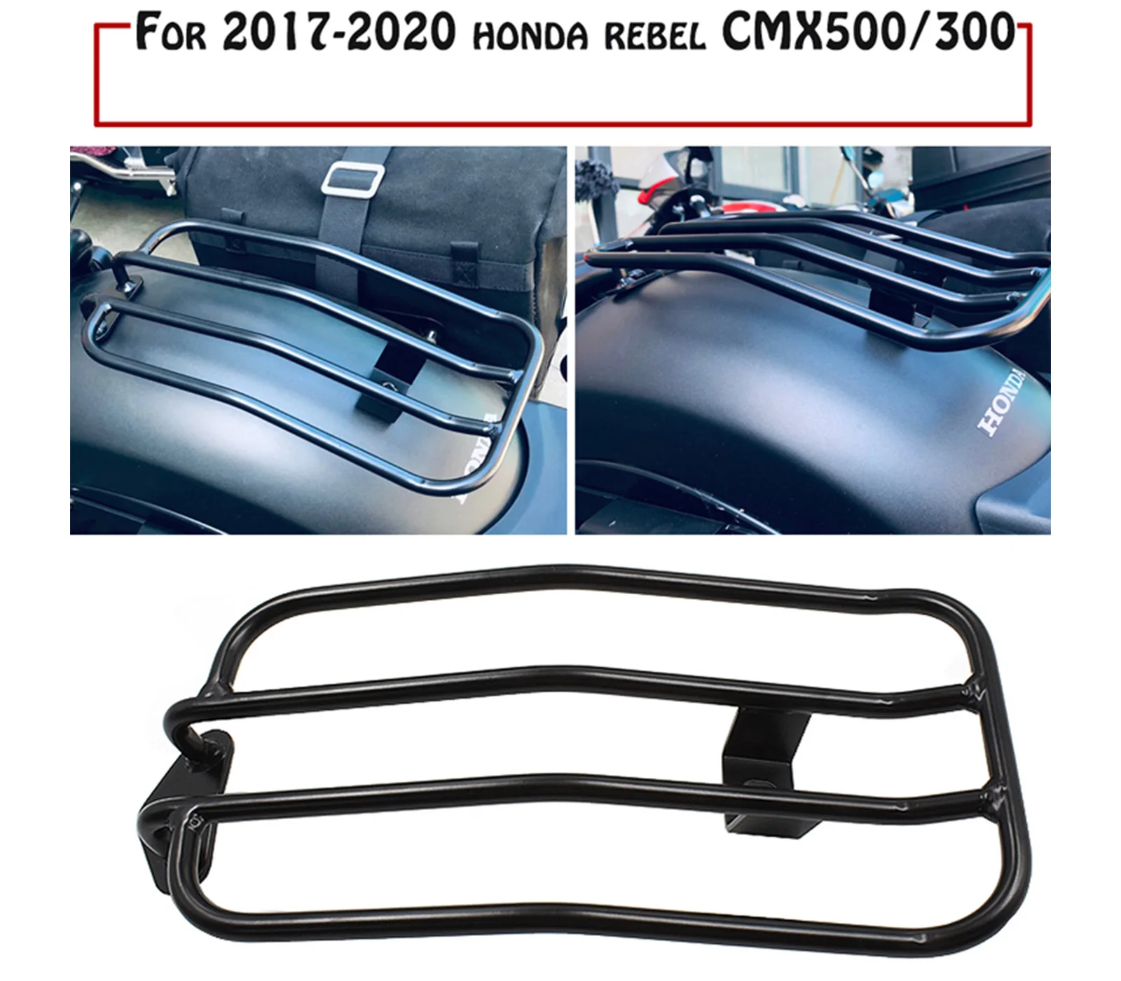 

For CMX500 CM300 Rear Luggage Rack HondaRebel CM CMX 300 500 2017-2024 Motorcycle Fender Support Cargo Holder Shelf Accessories