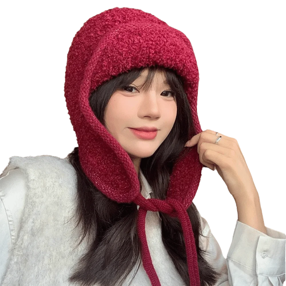

Casual Plush Winter Hat Windproof Ear Protection Knitted Hat Warm Beanies Cap