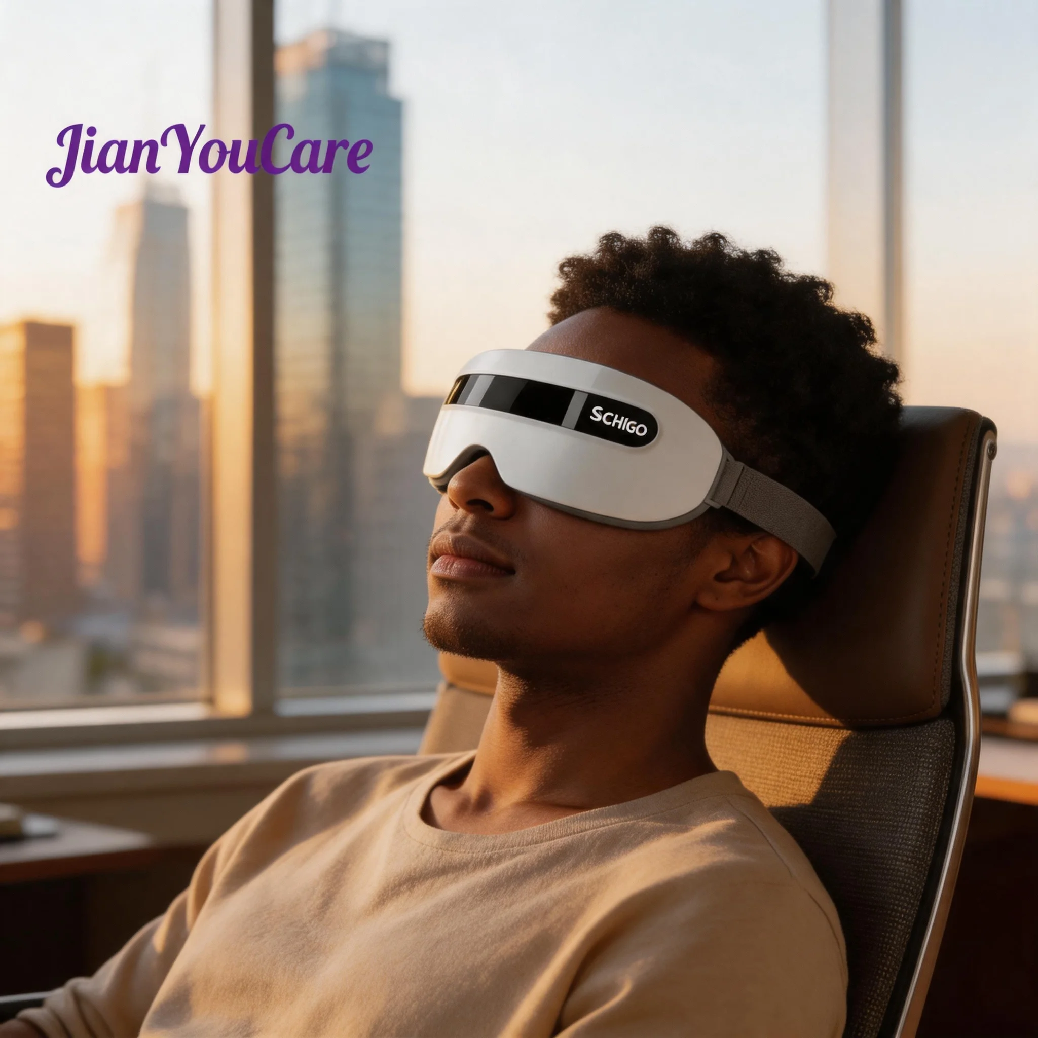 JianYouCare Steam Eye Massager Acupuncture Point Vibration Steam Eye care Relieves Fatigue Dark Circles Improve Bluetooth Music