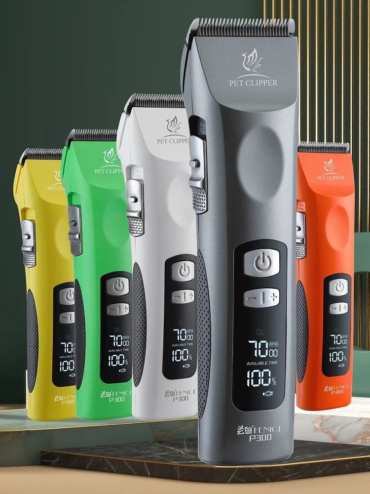 Fenice P300 Upgrade 5500mA Capaciteit Kleurrijk Draadloos LCD-scherm Oplaadbare Hondenverzorging Elektrische Tondeuse voor Huisdier Trim Salons - afbeelding 2