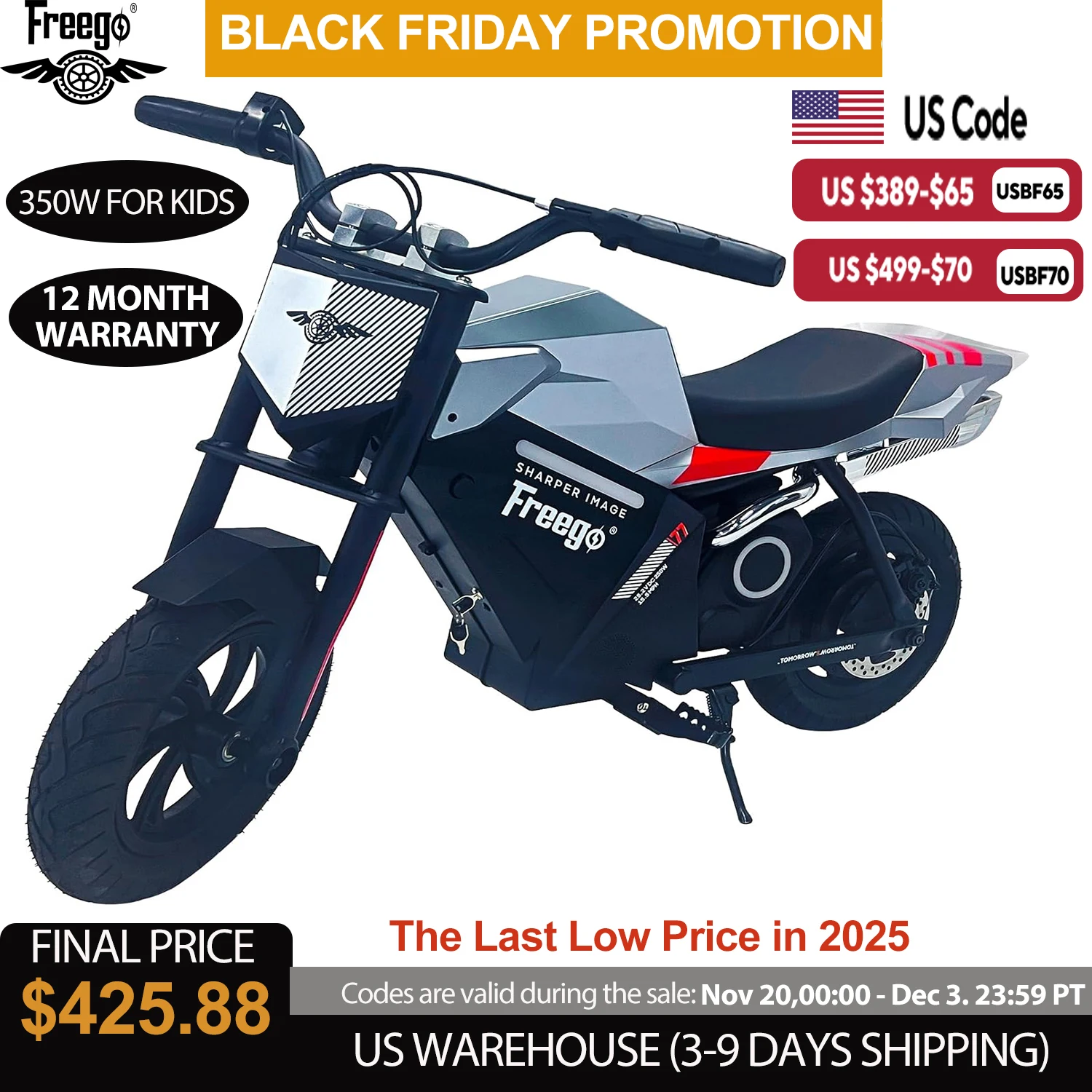 15.5MPH Electric Dirt Bike for Kids Ages 3-10