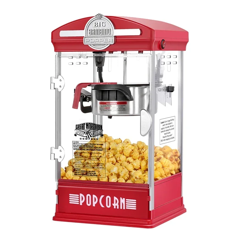 110V 220V Popcorn Machine Commercial Stall New Automatic househol Small Children's Electric Heating Corn Grain Popcorn Machine