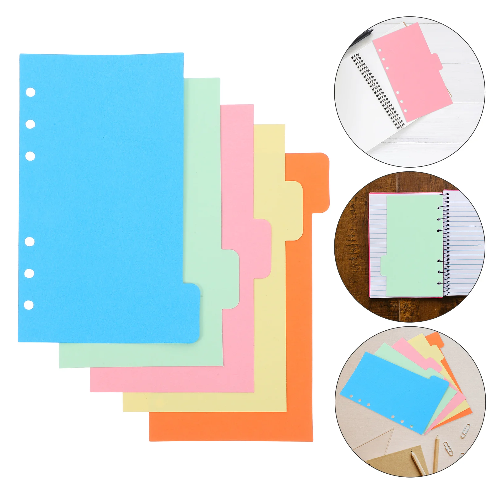 30-teilige Etiketten, Farbteiler, farbige Indexierungskarten, Schulbedarf, Notizbuchpapiere mit Loch