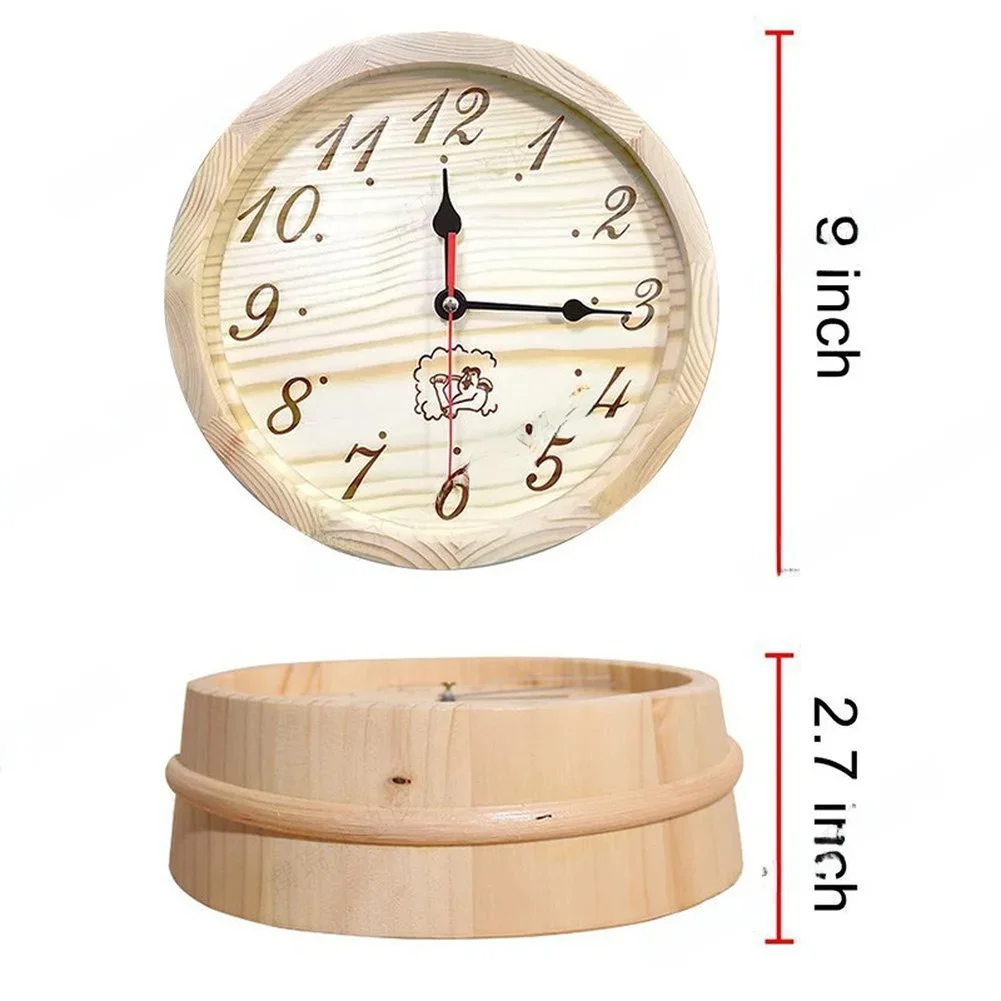 Creative Wooden Sauna Room Round Electronic Clock Thermohygrometer Digital Temperature Humidity Meter Spa Steam Room Accessory