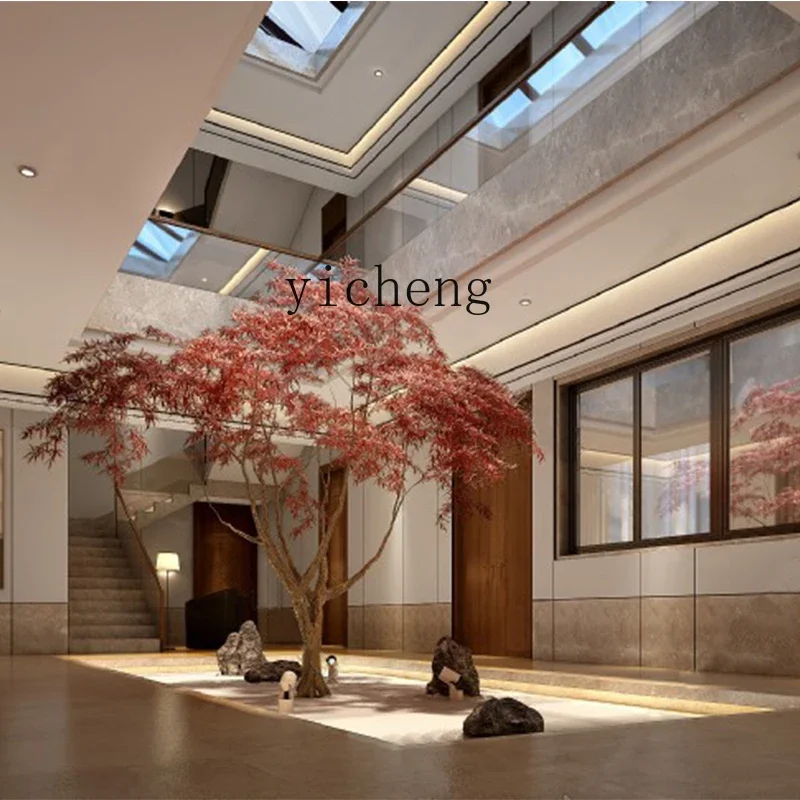 b206 Simulation Plant Chicken Feet Maple Leaf Villa Landscape Simulation Green Plant Fake Trees Red Maple Bonsai Decoration