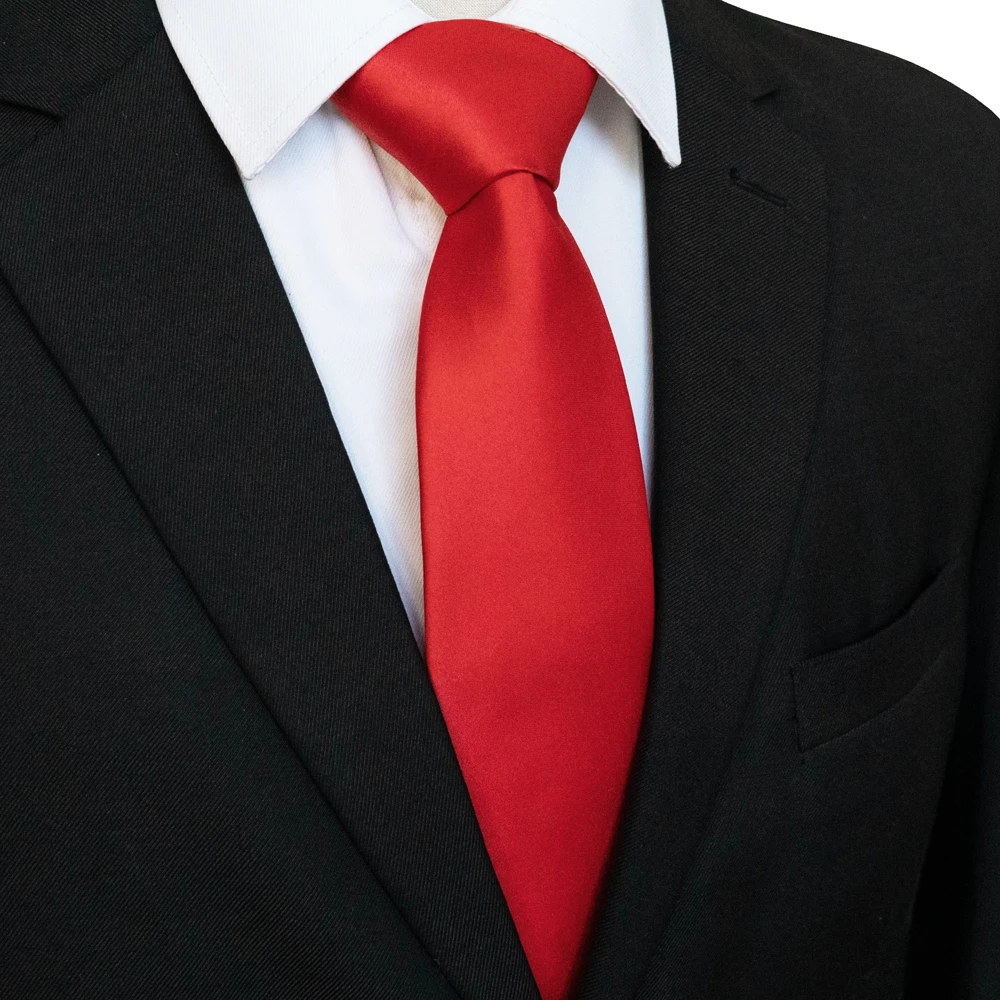 KAMBERFT Klassische Neue 8cm Krawatten für Herren, Einfarbige Krawatte in Rosa, Rot, Gelb, Satin-Krawatten für Geschäft, Hochzeit, Party, Geschenk – Detail 9
