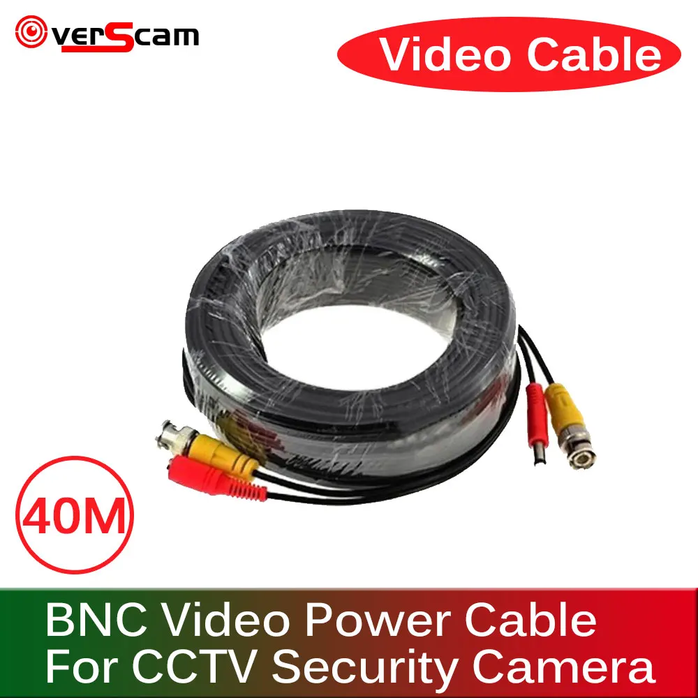 Devoccvo Nieuwe 40m BNC Video Power CableBNC + DC-stekkerconnector voor CCTV-beveiligingscamerakit