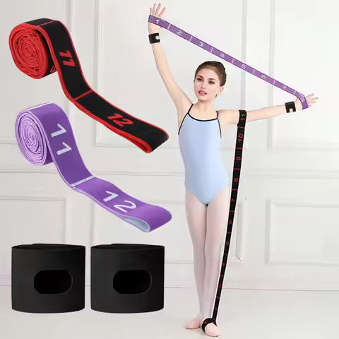 Wrist Brace Fastener Tape 12 Grid Yoga Stretch Band Multi-stage Adjustable Digital Resistance Band Flexible Dance Stretch Band