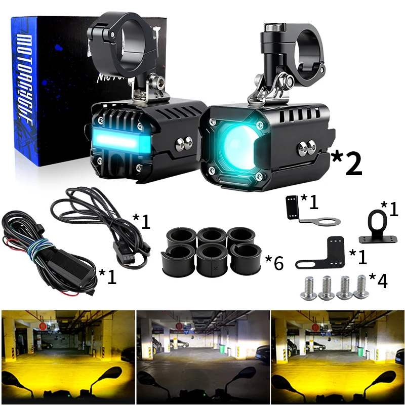 Motorcycle Spotlight Auxiliary Led Fog Light High Low Beam Flashing Lens Driving Lamps For BMW R1200GS F800GS F700GS F650 K1600