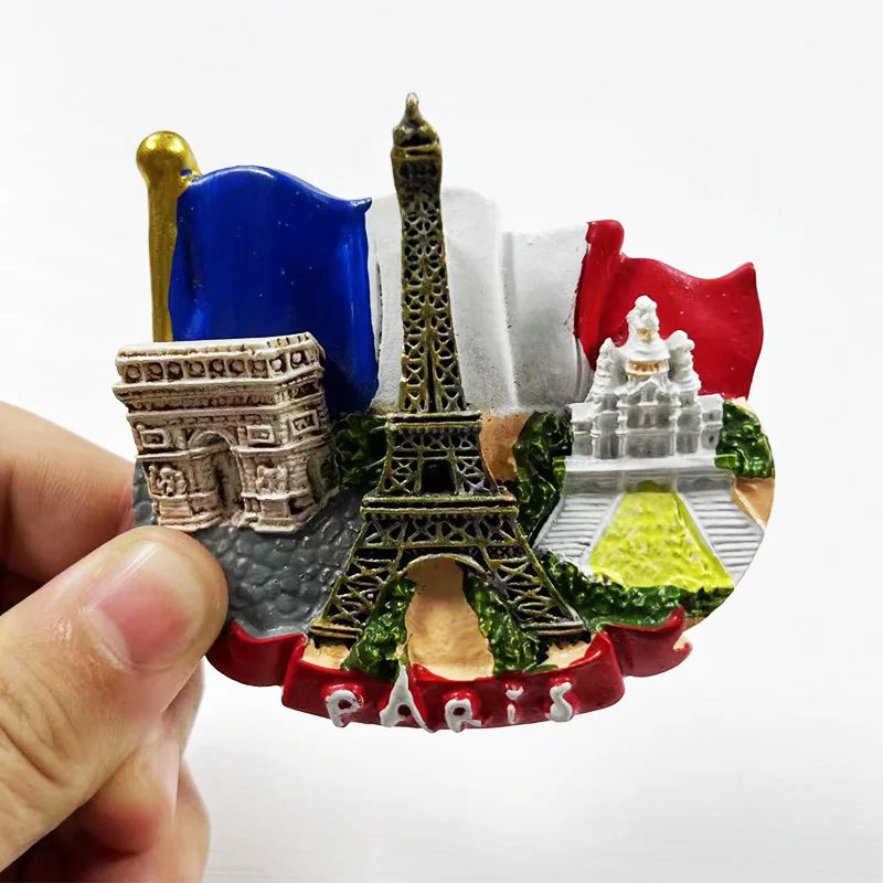 

‌Paris 3D Resin Decorative Fridge Magnets - Eiffel Tower, Arc de Triomphe & More Landmarks (Cute & Strong Refrigerator Magnets)